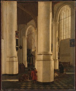 Interior de la Oude Kerk de Delft, con la tumba del vicealmirante Pieter Pietersz Heijn de Gerard Houckgeest (attributed to)