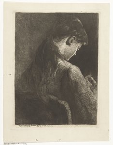 Niña sentada, vista de espaldas de Gerard Jan Bos