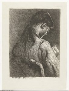 Niña sentada, vista de espaldas de Gerard Jan Bos