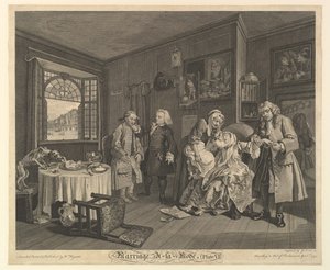 El matrimonio a la moda, Placa VI de Gerard Jean Baptiste Scotin