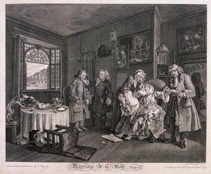Matrimonio a la moda, Placa VI, 1745 de Gerard Jean Baptiste Scotin
