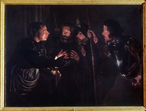 La negación de San Pedro. Pintura de Gerard Seghers (1591-1651). Óleo sobre tela de Gerard Seghers