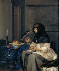 El pelador de manzanas de Gerard Ter Borch the Younger