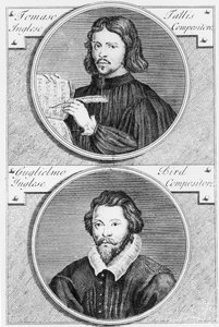 Thomas Tallis (c.1505-85) y William Byrd (1543-1623) grabado por Niccolo Francesco Haym