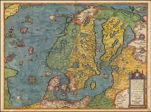 Mapa del norte de Europa de 1593 por Gerard de Jode de Gerard de Jode