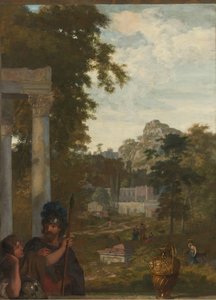 Paisaje italiano con dos soldados romanos
Decoración para una habitación de la casa de Jacob de Flines en Ámsterdam (título de la serie) de Gerard de Lairesse