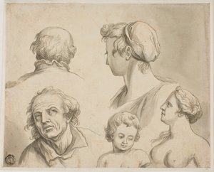 Bocetos de cinco bustos de Gerard de Lairesse