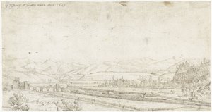 Paisaje con el Ponte Milvio, en las afueras de Roma de Gerard ter Borch