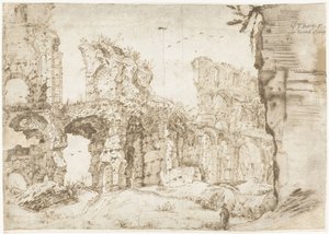 Ruinas del Coliseo, Roma, vistas desde dentro de Gerard ter Borch
