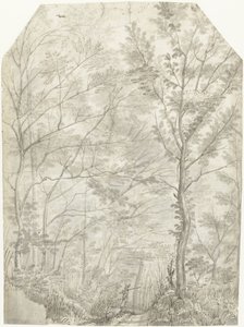 Bosque de Villa Madama en las afueras de Roma, con un cazador de Gerard ter Borch (I)