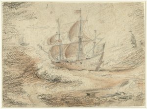 Barco de vela en el mar de Gerard ter Borch (II) (possibly)