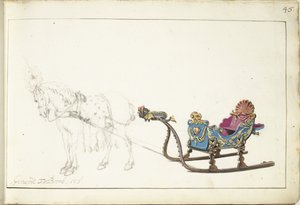 caballo y trineo de Gerard ter Borch (II) (signed by artist)