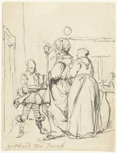 Señora trabajando en su baño de Gerard ter Borch (II)