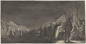 El Melkmarkt de Zwolle, por la noche de Gerard ter Borch (II)