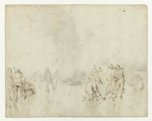 Cara de hielo con jugadores frascos de Gerard ter Borch (II)