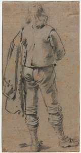 Un hombre de pie visto desde atrás de Gerard ter Borch