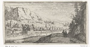 Río en un paisaje de montaña de Gerard van Honthorst