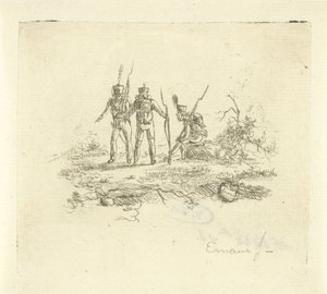 tres soldados de infantería de Gerardus Emaus de Micault