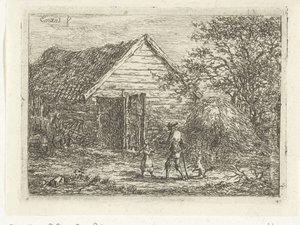 Cazador en choza de césped No se permite a nadie pasar por aquí. de Gerardus Emaus de Micault
