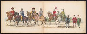 Mascarada de los estudiantes de Leiden, 1855 (lámina 9) Procesión de murgas celebrada por los miembros del cuerpo de estudiantes de Leiden el 12 de junio de 1855, en celebración del 280 aniversario de la Leidsche Hoogeschool, que representa la entrada de C de Gerardus Johannes Bos