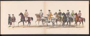 Mascarada de los estudiantes de Leiden, 1870 (lámina 8) Procesión de disfraces realizada por los miembros del cuerpo de estudiantes de Leiden el 7 de junio de 1870, en celebración del 295 aniversario de la Leidsche Hoogeschool, que representa una visita a  de Gerardus Johannes Bos