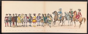 Mascarada de los estudiantes de Leiden, 1875 (lámina 16) Mascarada realizada por los miembros del cuerpo de estudiantes de Leiden el 15 de junio de 1875 en celebración del 300 aniversario de la Leidsche Hoogeschool, que representa la Leidsche Hoogeschool, 