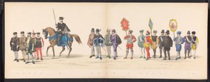 Mascarada de los estudiantes de Leiden, 1875 (lámina 2) Mascarada realizada por los miembros del cuerpo de estudiantes de Leiden el 15 de junio de 1875 en celebración del 300 aniversario de la Leidsche Hoogeschool, que representa la Leidsche Hoogeschool, r