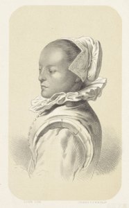 Mujer con gorro y cuello blanco de Gerardus Johannes Bos