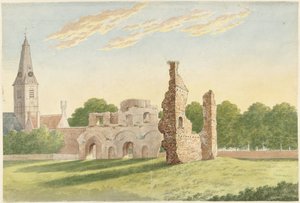 Las ruinas de la Abadía de Rijnsburg de Gerardus Johannes Verburgh