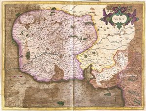 Anjou, países del Loira, Francia (grabado) de Gerardus Mercator