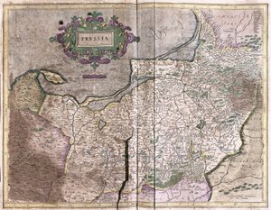 Mapa antiguo de Polonia - hoy Lituania de Gerardus Mercator