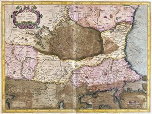 Bulgaria y Rumanía (grabado) de Gerardus Mercator