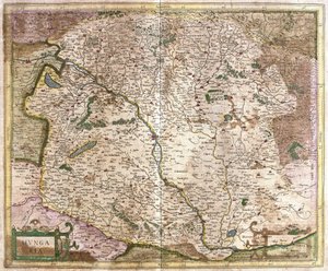 Hungría (grabado) de Gerardus Mercator