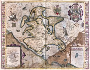 Isla de Rügen, Alemania (grabado) de Gerardus Mercator