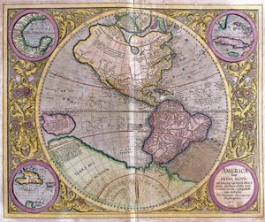 Norte y Sur América y Nueva Guinea de Gerardus Mercator