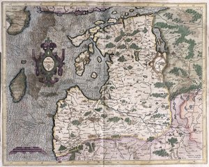 Región del Báltico Norte, Riga, Letonia (grabado) de Gerardus Mercator