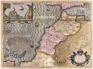 Noroeste de África con las Canarias (grabado) de Gerardus Mercator