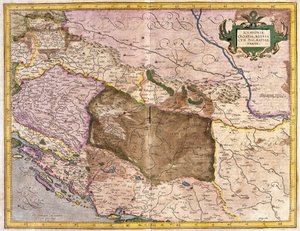Eslavonia, Croacia, Bosnia y Dalmacia (grabado) de Gerardus Mercator