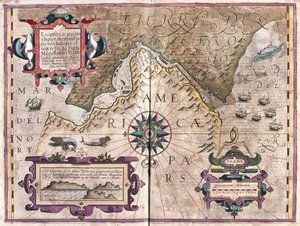 Estrecho de Magallanes (grabado) de Gerardus Mercator