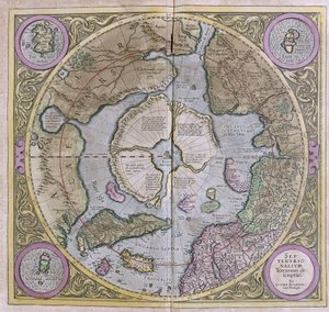 Las regiones polares del norte de Gerardus Mercator