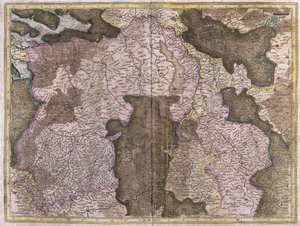 Mapa sin título de Brabante: Bélgica y Países Bajos de Gerardus Mercator