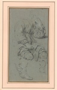Estudio de un Hombre Sentado, para una figura del cuadro del Profeta Eliseo y la Sunamita en el Monte Carmelo (Museo Nacional, Varsovia inv. M.Ob.551 MNW) de Gerbrand van den Eeckhout