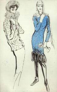 Traje y vestido con flecos / G. Hartung
