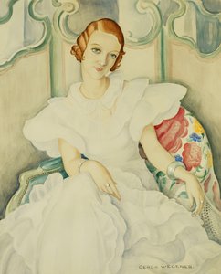 Retrato de una dama, medio cuerpo de Gerda Marie Frederike Wegener