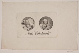 Hoja con dos retratos en tondo de Gerhard Ludvig Lahde