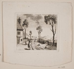Paisaje con niño corriendo de Gerhard Ludvig Lahde