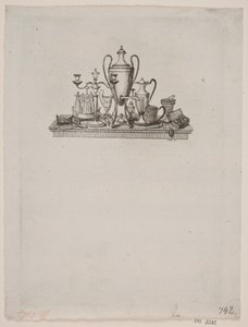 Composición de objetos de plata de Gerhard Ludvig Lahde