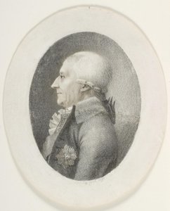 Retrato de A.P. Bernstorff, conde, primer ministro (1735-1797). Retrato de busto. Perfil a la izquierda de Gerhard Ludvig Lahde