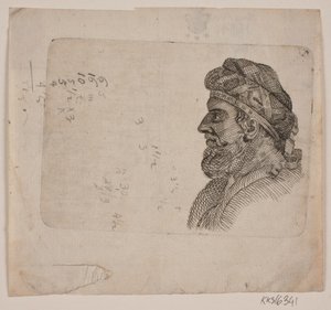 Cabeza de estudio de un anciano de perfil de Gerhard Ludvig Lahde