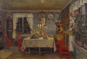 Interior de la sala de estar del artista. de Gerhard Peter Frantz Vilhelm Munthe